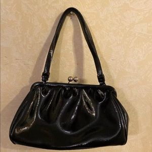 Patent Leather handles BLACK bag Ann Taylor